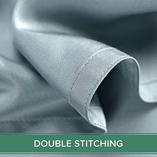 Image of Pure Bamboo Twin XL Sheets, Genuine 100% Organic Viscose Derived from Bamboo Bed Sheet Set, Luxuriously Soft & Cooling, Double Stitching, 2 Year Quality Promise (Twin XL, Sterling Blue)