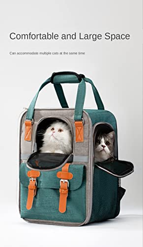 Mochila para mascotas SEOUGEE ventilada con rayas reflectantes para la noche 5