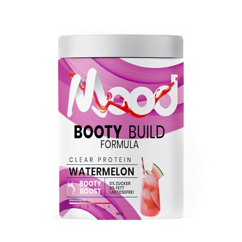 BOOTY Pump Booster - Glow Supplements - Clear Protein Shake - Po Muskeln Aufbauen - Premium Whey Protein Isolate - Muskeltraining - Muscle Gain & Booty Growth (400g, Wassermelone)