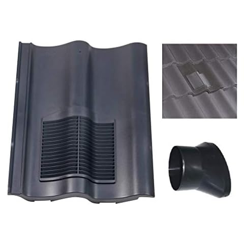 Klober Profile-Line® Double Pantile Roof Tile Vent with 100mm Pipe Adaptor (Grey) Cover