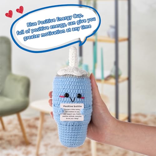 Muñeca tejida positiva de 15 cm con tarjeta inspiradora miniatura 5