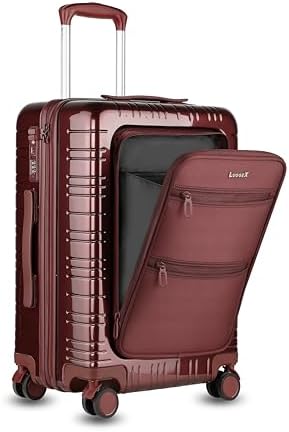 LUGGEX Carry On Luggage with Front Pocket, PC Hard