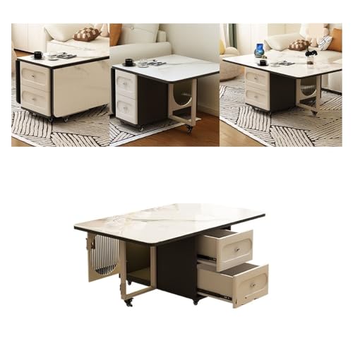 ZENGXJYCQINGJIANG Mesa Auxiliar Sofá Multifuncional con Borde Plegable, Varios carritos for el hogar, gabinete Lateral Que se Puede Mover en la Sala de Estar pequeña Dormitorio
