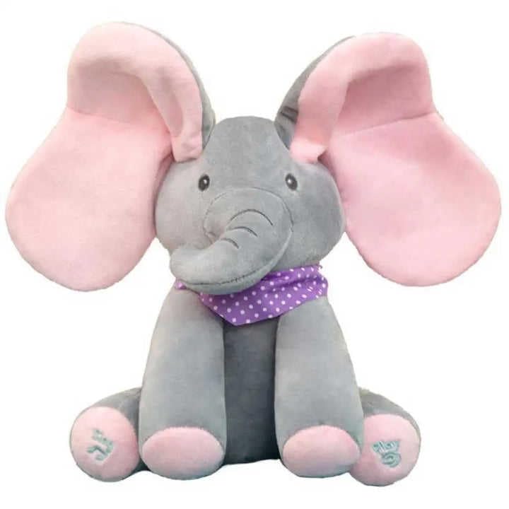 CRIYALE Elephant Musical Soft Toy Peek A Boo for Babies | Animated Singing Plush Toy with Flapping Moving Ears for Infants, Toddlers, Kids, Newborns | Interactive Singing Toy Cute with Sound Effects-picture-21