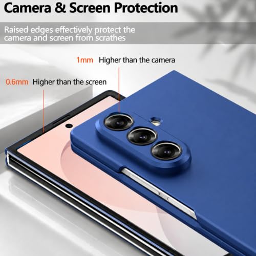 Image of TechTrendz Ultra-Thin for Galaxy Z Fold 8 Ultra Case, Full Body Case with Built-in Screen Protector, Shockproof Hard PC Protective Slim Matte Cover for Samsung Galaxy Z Fold 8 Ultra Back Cover - Blue