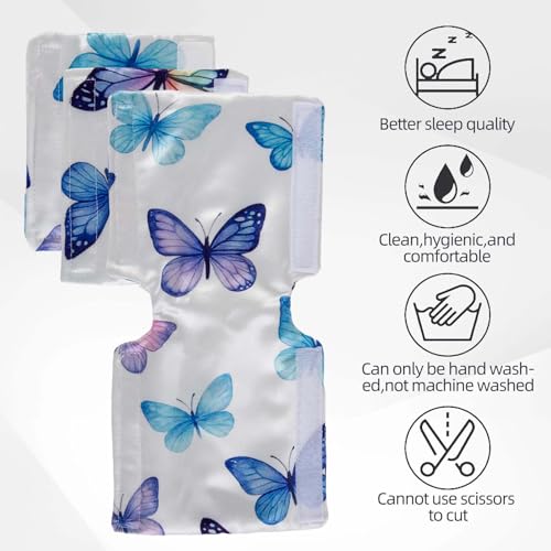 Image of 3 Pcs Satin Strap Covers, Silky Mask Frame Covers Pads Compatible with DreamWear or AirFit N30i /P30i Headgear Cover Set Hair Protector for Women Face Cushion for Reduce Red Marks (Butterfly)