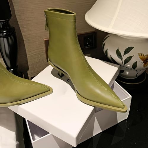 Fashion Ankle Boots For Women Women's Pointed Toe Winter Zipper High Heels Booties2