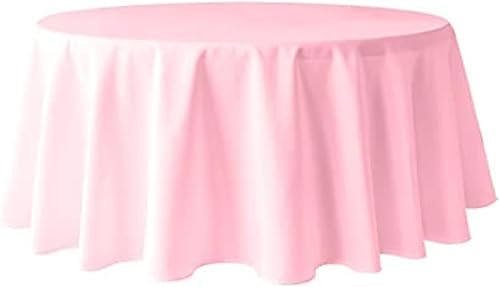 Miniatura 9 de Pomp Mantel redondo de poliéster prémium color marfil de 90 pulgadas, tela resistente a las arrugas y a las manchas, de fácil cuidado, se adapta a