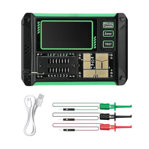 Image of LCR-AR1 Transistor Tester, Multi-Function Component Tester with LCR Meter, ESR Tester, Capacitor Detector, Infrared Decoder, Auto Mode for PNP NPN Zener Diode, 1.9 inch Display, USB Type C Charging