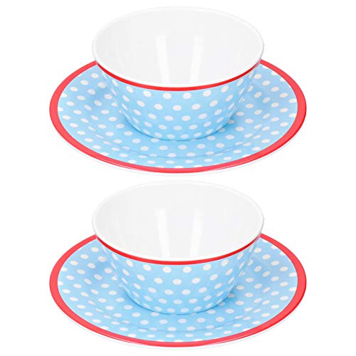 Natudeco 4Pcs Dinnerware Set Salad Fruit Plate Dish Bowl Set Reusable Serving Bowls for Dessert Fruit Snacks