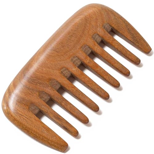 Moreinday Peine de madera de bolsillo peine de dientes anchos peine de pelo desenredante peine de sándalo para el cabello para hombres y mujeres