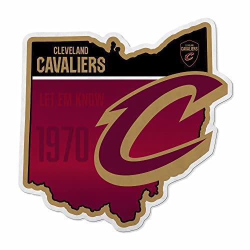 Rico Industries NBA Cleveland Cavaliers State Shape Shape Cut Pennant - Home and Living Room Décor - Soft Felt EZ to Hang