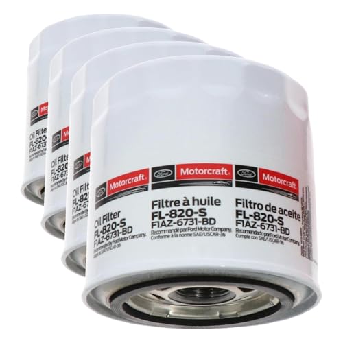 Motorcraft Engine Oil Filter - FL-820-S (OE Replacement for Select Models and Years of Ford, Lincoln, & Mercury Vehicles), (Pack of 4)