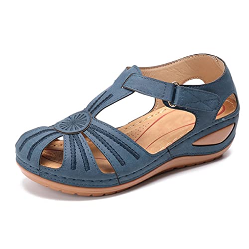 AOVIN Women Orthotic Slides Comfortable Orthopedic Sandals Walking Sandals with Arch Support (Color : Blue, Size : 10.5 US)