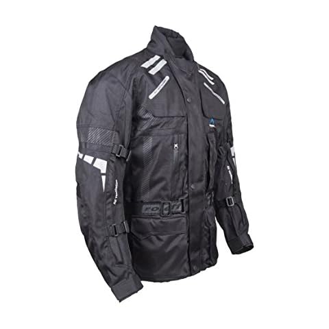 Roleff Racewear RO 774 Long Textile Motorcycle Jacket, Vented Touring Jacket, Black, Size M Cover