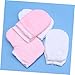 NIYANGLE 4pairs Beauty Gloves and Foot Covers Set Soft Protective Gloves and Foot Covers for Home Use Includes of White Pink Accessories for Skin Care