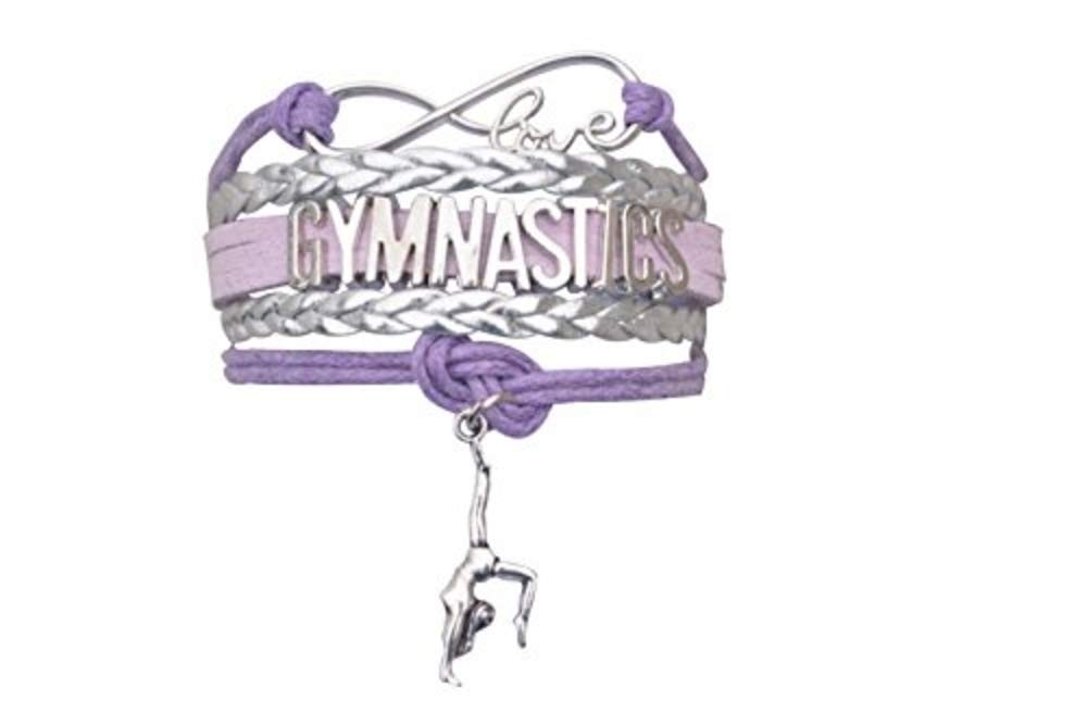 Gymnastics Love Infinity Charm Bracelet - Jewelry Gift for Gymnast