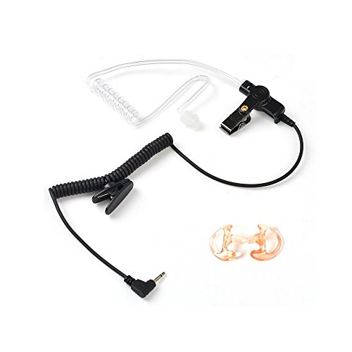 2.5mm Surveillance Listen Only Earpiece Covert Acoustic Coil Tube Headset for Walkie Talkies