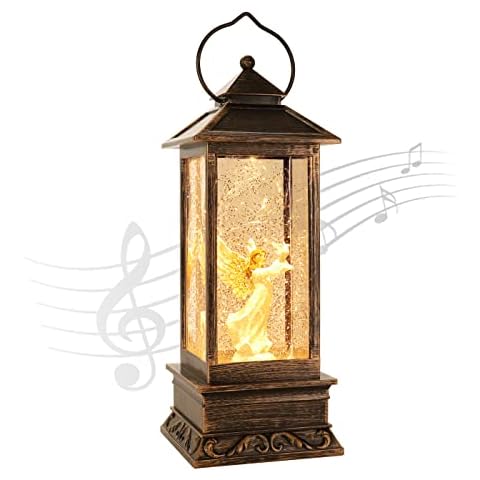 Christmas Decorations,Christmas Lanterns Decorative Singing Snow Globe Water Glittering,Desktop Ornament Home Decoration and Gifts for Christmas Garden Bedroom Parties Cover