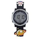 Boy's Kids Watches 3D Girl's Cartoon Silicone Waterproof 7 LED Color Lights Toddler Digital Wrist Watch with Alarm Stopwatch for 3-10 Year Girls Little Children Wristwatch (Space)