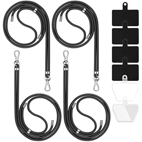 takyu Phone Lanyard, 6 Pack Durable Pads and 4 Pack Crossbody Neck Cell Phone Lanyard and Wrist Strap Universal Nylon Phone Tether Pad Fits All Smartphones Cover