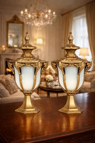 Image of Weldecor Outdoor Main Gate Pillar Light & Boundary Wall Lamp for Home and Villa, Antique Waterproof & Rustproof Set of 2, LED Compatible, Aluminium Die Cast Lamp Post for Resort & Hotel Compound Wall