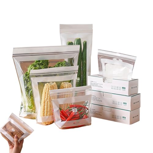 Bolsas Ziplock para congelador, 85 bolsas de refrigerador para alimentos, recipiente apto para microondas para frutas, carne, almuerzo, preparación de comidas, aperitivos marinados
