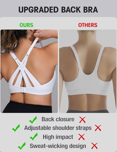 Image of ZeroBound Women's High Impact Sports Bra Criss-Cross Back Full Coverage