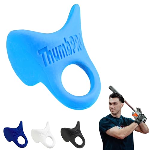 ThumbPRO Baseball Thumb Guard - Batting Aid & Grip Enhancer - Reduces Sting Improves Swing - for Baseball & Softball - All Levels Left/Right Hand - 3 Sizes (Powder Blue Medium)