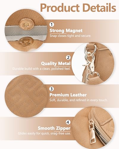 Image of Crossbody Bags for Women with Built In Wallet,RFID Travel Purse | Quilted Design, RFID Protection, Multiple Compartments, Organized Storage, iPad Compatible, Adjustable Strap