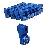 50PCS Peg Hook Stop Lock for Prevent The Sweep Theft of Displayed Products on A Wire Peg, Plastic Blue 6mm Security Lock, Retail Shop Anti-Theft Display Slatwall and Pegboard Hook Lock
