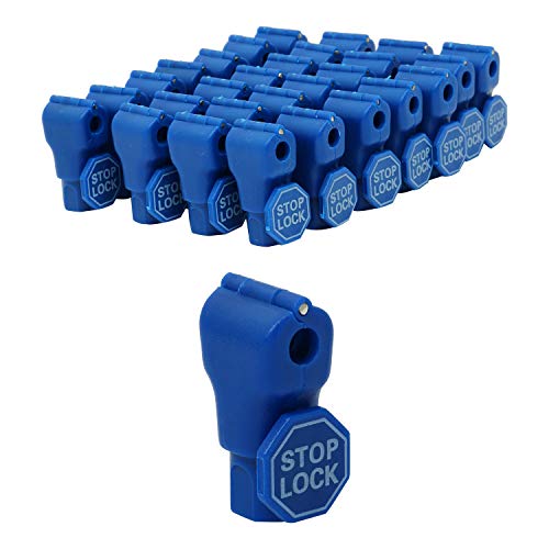 50PCS Peg Hook Stop Lock for Prevent The Sweep Theft of Displayed Products on A Wire Peg, Plastic Blue 6mm Security Lock, Retail Shop Anti-Theft Display Slatwall and Pegboard Hook Lock