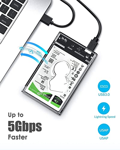 Swiztek 2.5 SATA SSD/HDD Enclosure – USB 3.0 to SATA External Case for 2.5-Inch SSD & Hard Drives, Portable Data Storage Solution 5 41p8nJsQrsL