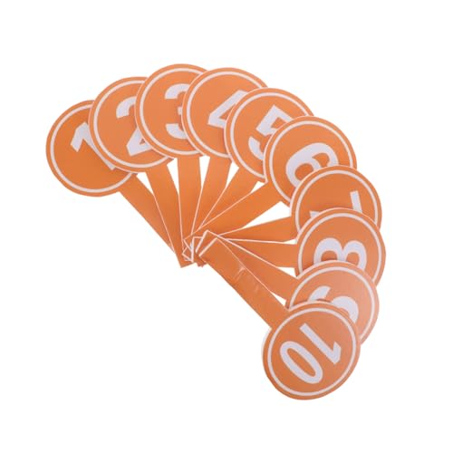 KOMBIUDA 10 Piezas Tarjeta Numérica De Porristas Marcones De Eventos Pedes De De Equipo Paletas De Pizarra De Borrado En Seco Puntaje Número De Paletas Espuma Naranja