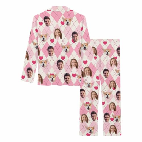 Personalized Pajamas with Faces for Men Women, Custom Funny Face Pajamas Gifts For Couple, Cat Mom, Dog Mom 5