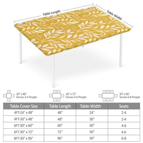 ARTSGOO Rectangle Fitted Table Cover Waterproof Stain-Resistant Wipeable Polyester Tablecloths with Elastic Edge Design Fits 6 Foot Tables for Indoor, Picnic, Camping, Outdoor, 60" x 30" by ARTSGOO - Image 2