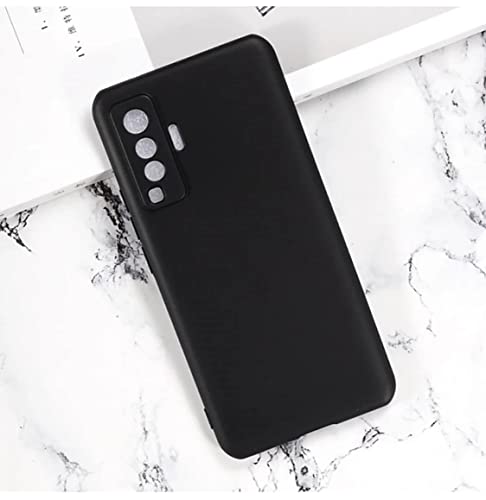 Image of Mobile Back Cover Case for Vivo X50 (Silicone Case|CameraProtection|Black SC1510)