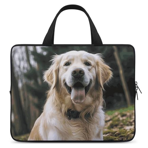 Housse 17 pouces Golden Retriever : protection antichoc pour votre ordinateur portable