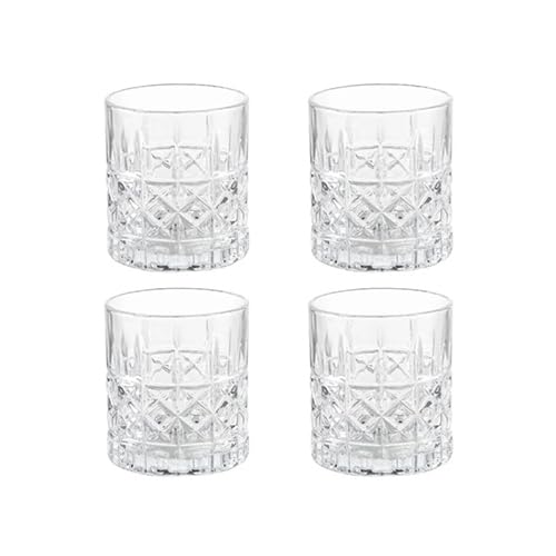 CAPACITÀ: 320 ml BRANDANI Tavola Set 4 Pezzi Bicchiere Tumbler in Vetro Trasparente Mosaico 320 ml