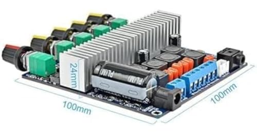 Image of Unique India TPA-3169B DC-12V-24V 2.1 Channel Stereo Subwoofer Amplifier Board 2 x 50W +100W BT Audio Amplifiers Board with subwoofer for Multi-Purpose Uses.