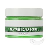 Exfoliante para el cuero cabelludo, 150 g Tratamiento para el cuero cabelludo de árbol de té Exfoliante hidratante...