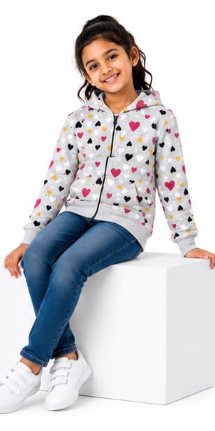 Image of T2F Girls Cotton Hooded Neck Sweatshirt