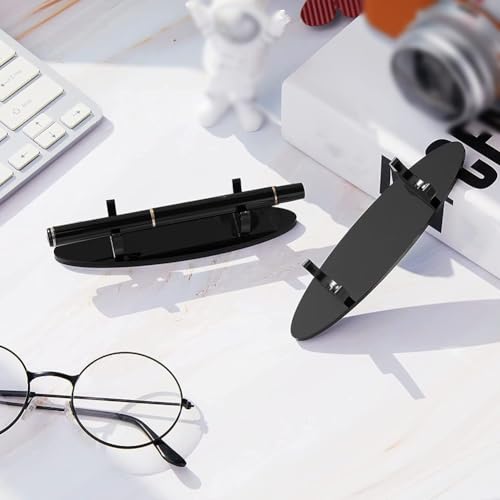 2 Pcs Acrylic Desk Pen Holders Desk Top Single Pen Holders Ballpoint Pen Display Racks Pencil Display Stands Desktop Pen Organizers for Home School Office Black - Image 5