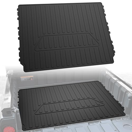 SAUTVS TPE Cargo Bed Mat Liner for Kawasaki Mule PRO, Rubber Rear Cargo Bed Mat All Weather Protector Slush Liner for Kawasaki Mule PRO-MX EPS 2019-2024 Accessories (Replace #99994-1188)