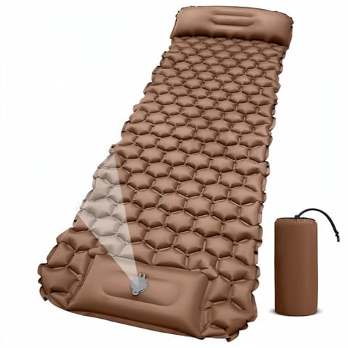 Air Mattress with Pillow and Built-in Foot Pump, Portable Folding Inflatable Sleeping Bed for Backpacking Hiking Traveling Tent Car, Camping...