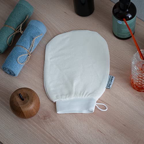 Berber’s Treat Kese Peelinghandschuh Körper - Peeling Schwamm und Eingewachsene Haare Behandlung (Weiß)