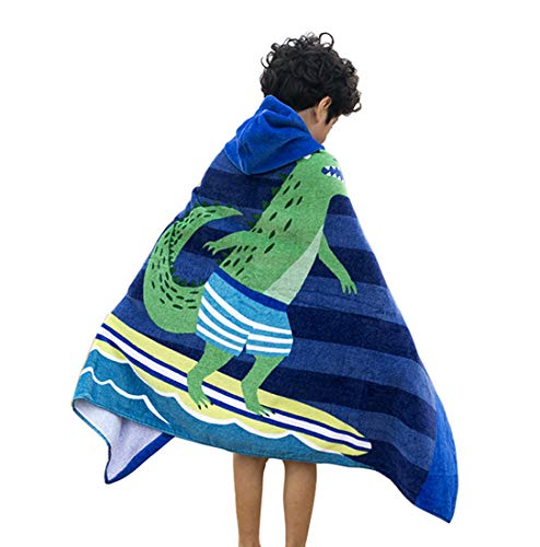 Repuhand Niños 100% algodón Playa Toalla con Capucha Albornoz Infantil Poncho Toalla con Capucha para niño niña Nadar Beach Holiday
