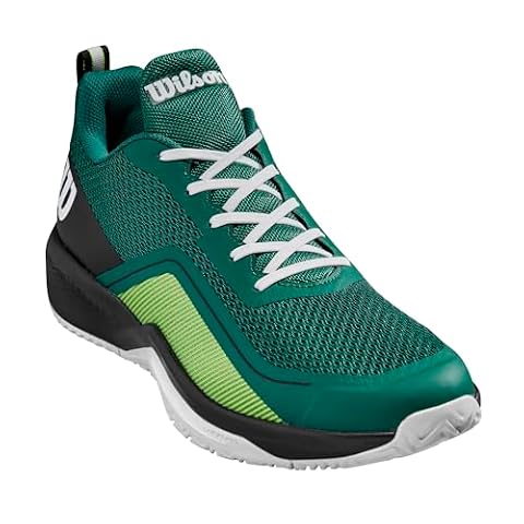 WILSON Męskie buty tenisowe Rush Pro Lite, Evergreen Black White, 40 2/3 EU