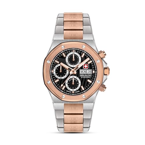 Image of Swiss Military Hanowa Damask Legends Fireball Grey Round Dial Swiss Made Automatic Watch for Men | SMWGL0007060