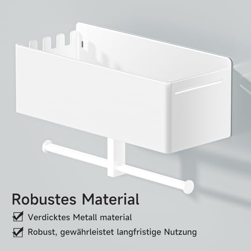 YYBO Hundegarderobe mit ablage, Hundeleinen Halterung Wand, Hunde Garderobe für Hundezubehör Hundeleine, Hundespielzeug & Halsband Aufbewahrung, Metall Schlüsselbrett (Weiß)